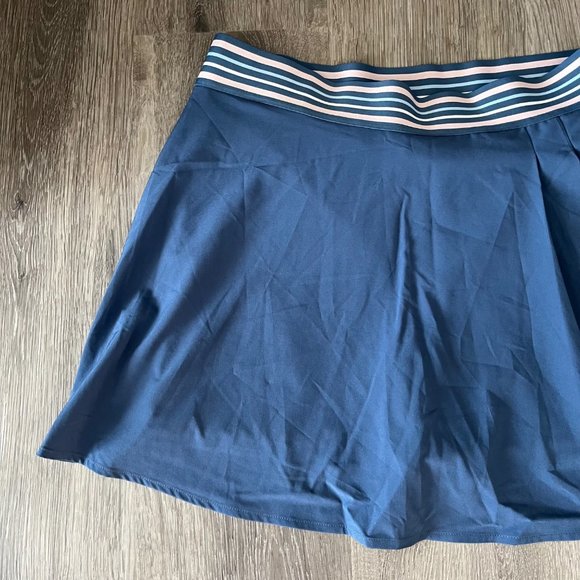 Johnny Was Calme Endurance Blue Multi-Color Stripe Tennis Skort Skirt L Women's - Picture 2 of 11